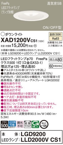 Panasonic 饤 XAD1200VCS1 ᥤ̿