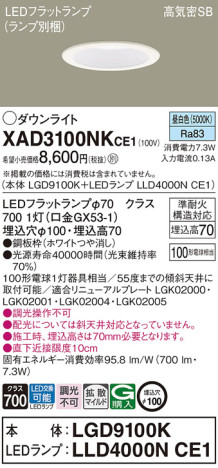 Panasonic 饤 XAD3100NKCE1 ᥤ̿