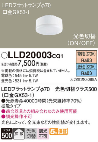 Panasonic  LLD20003CQ1 ᥤ̿