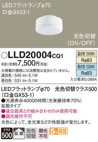 Panasonic  LLD20004CQ1 ᥤ̿