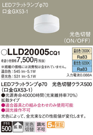 Panasonic  LLD20005CQ1 ᥤ̿