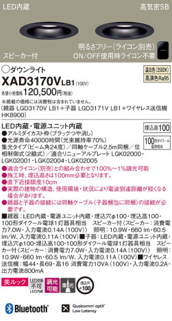 Panasonic 饤 XAD3170VLB1 ᥤ̿