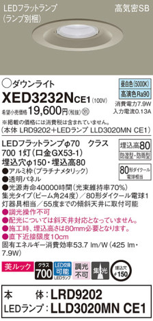 Panasonic ƥꥢ饤 XED3232NCE1 ᥤ̿