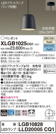 Panasonic ペンダント XLGB1025CQ1 メイン写真
