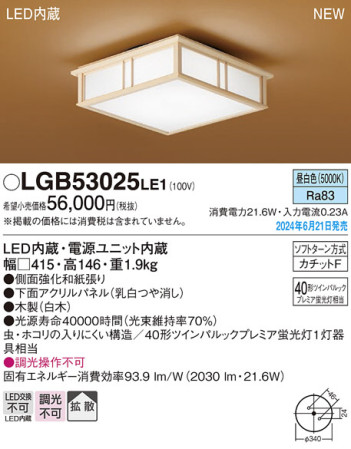 Panasonic 󥰥饤 LGB53025LE1 ᥤ̿