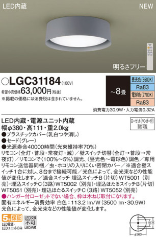 Panasonic 󥰥饤 LGC31184 ᥤ̿