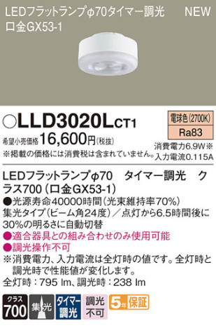 Panasonic  LLD3020LCT1 ᥤ̿