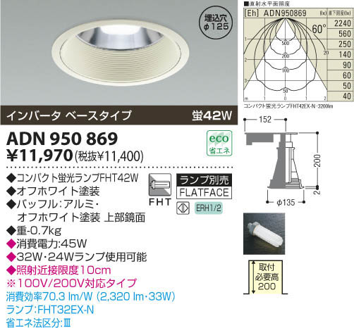 コイズミ照明 KOIZUMI 蛍光灯ダウンライト ADN950869 | 商品紹介