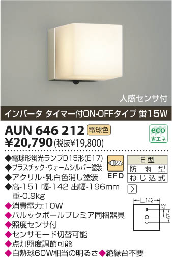 コイズミ照明 KOIZUMI 防雨型ブラケット AUN646212 | 商品紹介 | 照明 