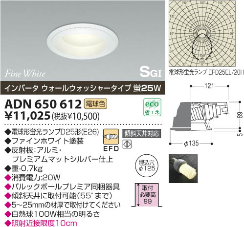 コイズミ照明 KOIZUMI SG形ダウンライト ADN650612 | 商品紹介 | 照明