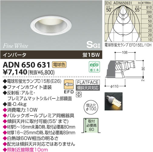 コイズミ照明 KOIZUMI SG形ダウンライト ADN650631 | 商品紹介 | 照明