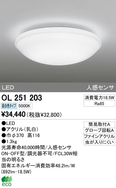 ODELIC オーデリック LED 小型シーリングライト OL251203 | 商品紹介