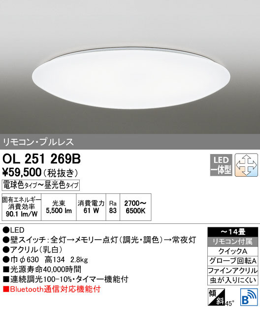 ODELIC オーデリック シーリングライト OL251269B | 商品紹介 | 照明