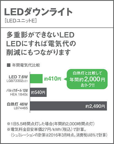 Panasonic LED ダウンライト LGB74507LE1 | 商品紹介 | 照明器具