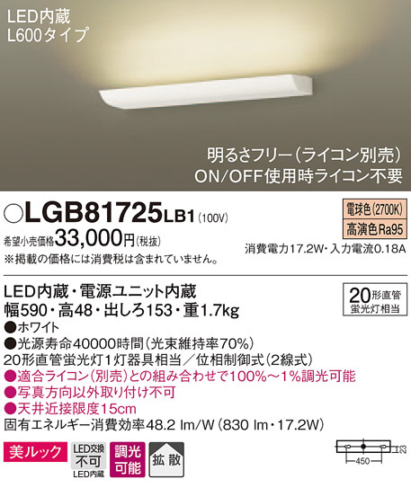 Panasonic ブラケット LGB81725LB1 | 商品紹介 | 照明器具の通信販売
