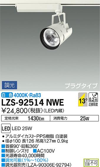 DAIKO 大光電機 スポットライト LZSNWE   商品紹介   照明器具の
