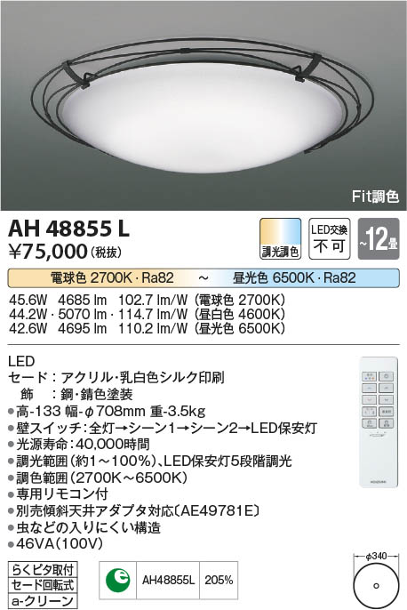 Koizumi コイズミ照明 シーリングAH48855L | 商品紹介 | 照明器具の
