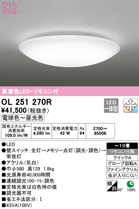 ODELIC オーデリック シーリングライト OL251270R | 商品紹介 | 照明