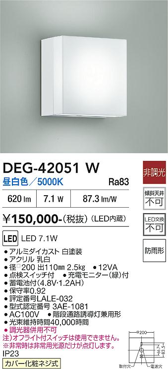 DAIKO 大光電機 非常灯 DEG-42051W | 商品紹介 | 照明器具の通信販売