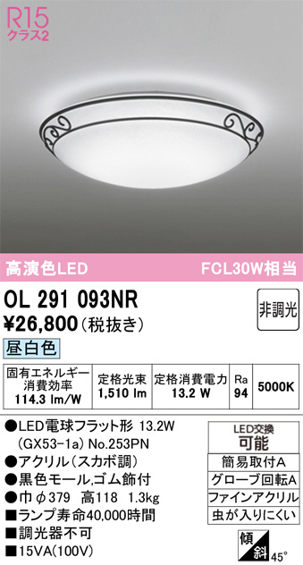 ODELIC オーデリック LED 小型シーリングライト OL291093NR | 商品紹介