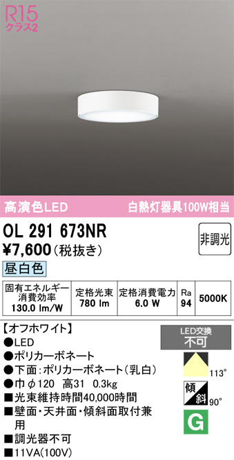 ODELIC オーデリック LED 小型シーリングライト OL291673NR | 商品紹介