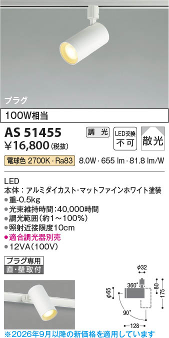 Koizumi コイズミ照明 LEDスポットライト AS51455 | 商品紹介 | 照明